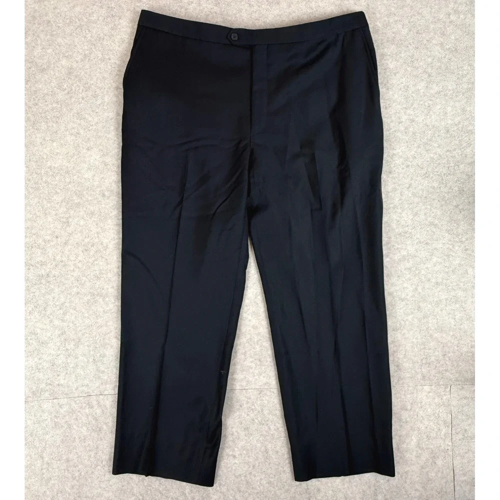 Jos A Bank Tuxedo Pants 42R 1905 Collection Black Satin Stripe Wool 254141